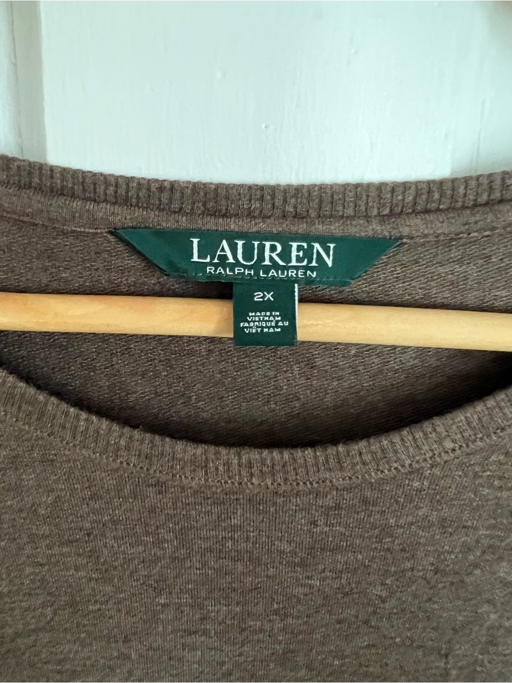 Lauren Ralph Lauren Sweater Dress Size 2X Brown Long Sleeve Crewneck A-Line - Picture 2 of 5